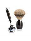 Set Afeitado Brocha de Afeitar Punta Plata & Maquinilla Gillette Fusion Carbono Mühle