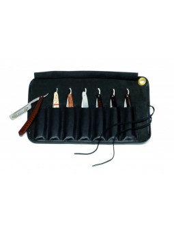 Funda de cuero Negro 7 Navajas Thiers Issard enrollable