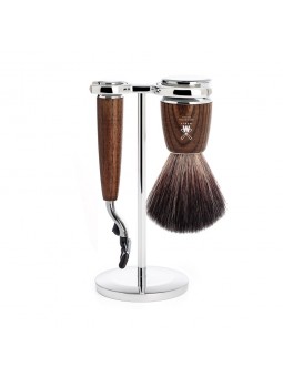 Set Afeitado Mühle Brocha de Afeitar, Soporte & Maquinilla Mach3 Serie Rytmo