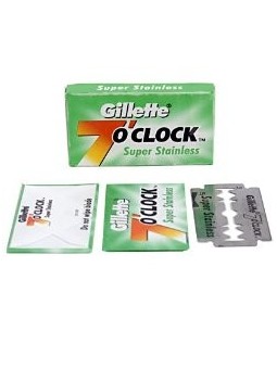 5 DE Blades Gillette 7 o'clock  "Super Stainless"