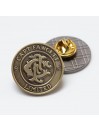 Captain Fawcett Antique Brass Coin Badge