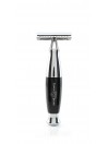 Set Clasic Razor, Shaving Brush Synthetic Fibre and Stand Black