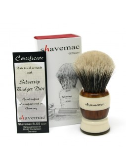 Brocha de Afeitar Shavemac Punta Plata D01 Dos Bandas Fan Shape 48mm Americana
