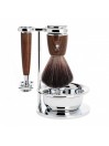 Set Afeitado Mühle Brocha Afeitar Fibra Tejón Gris, Maquinilla afeitar clásica & Bol Rytmo