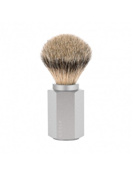 Brocha de Afeitar Mühle Hexagon Pure Punta Plata