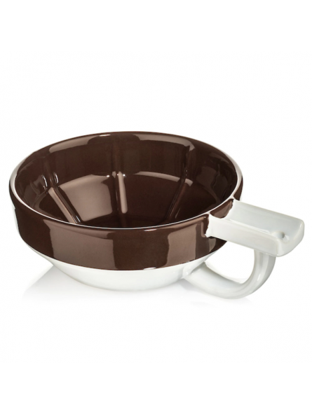 Fine Accoutrements Brown & White Lather Bowl with StaticHole Technology