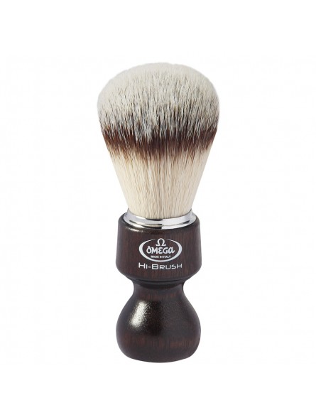 Omega HI-BRUSH fiber shaving brush wood Handle