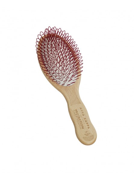 Acca Kappa Soft Touch Protect. Beech Wood Loped Nylon Oval Hairbrush
