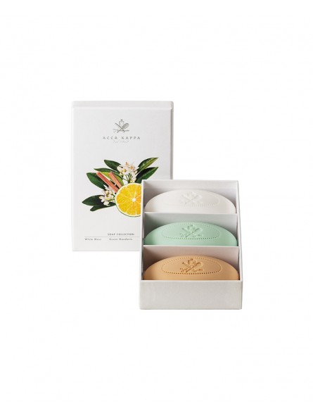 Acca Kappa White Moss, Green Mandarin y Saldalwood Soap Set 3x150g
