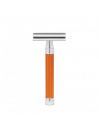 Edwin Jagger Double Edge Stainless Steel Safety Razor Grooved Orange