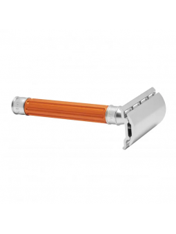 Edwin Jagger Double Edge Stainless Steel Safety Razor Grooved Orange