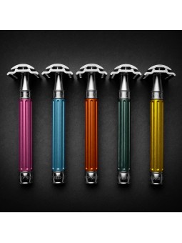 Edwin Jagger Double Edge Stainless Steel Safety Razor Grooved Orange