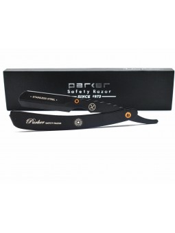 Navaja Barbero Acero Inoxidable Parker SRXBLK Negra