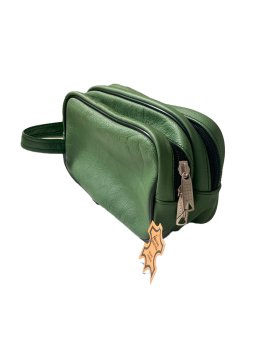 Epsilon Green Leather Men's Wash Bag