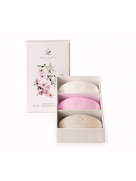 Acca Kappa Soap Set with Sakura Tokyo, White Moss and Jasmine & Water Lily 3x150