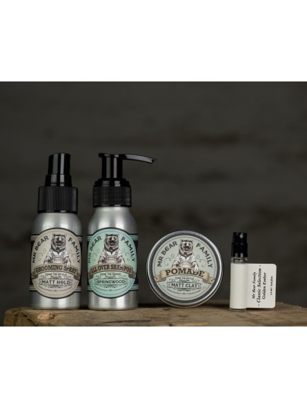 Kit Viaje Matt Hold & Pomada Mate & Champú & Perfume Ember M