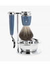Mühle Shaving Set Gray Badger Shaving Brush, Classic Razor & Petrol Blue Rytmo B