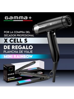 Secador X Cell S Negro + Plancha Mini Rainbow de Regalo Gamm