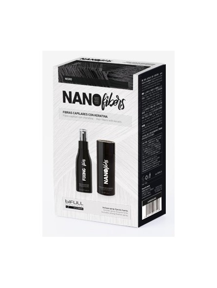Pack Fibras Capilares Keratina Color Negro + Spray Fijador p