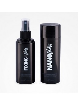 Pack Fibras Capilares Keratina Color Gris + Spray Fijador pa
