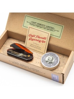 Estuche Bigote Cera Lavanda & Peine Captain Fawcett