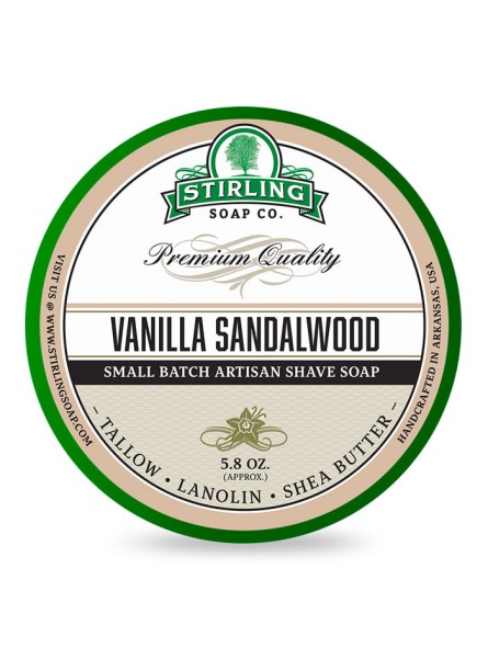Stirling Soap Co Vanilla Sandalwood Shaving Soap 170ml 
