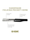 Kent Folding Pocket Comb with Clip 167mm