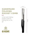 Kent Folding Pocket Comb with Clip 167mm