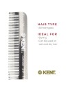 Kent Folding Pocket Comb with Clip 167mm