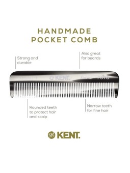 Kent Pocket Grooming Comb. Fine Hair. 112mm