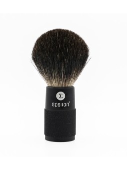 Epsilon Black Badger Shaving Brush Metallic Black Handle 52/22mm