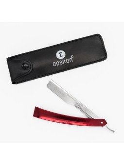 Epsilon Red Shaving Razor Leather Pouch
