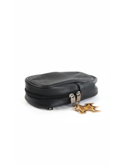 Neceser Mini de Viaje Cuero Negro Epsilon