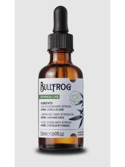 Aceite Ligero Barba, Rostro & Cabello Antiestrés Bullfrog 50ml