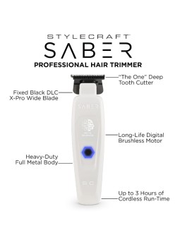 Stylecraft Saber Professional Hair Trimmer White