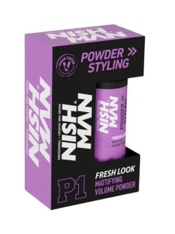 Polvos de Textura Mate Volumen Light Extra Fuerte P1 Fresh Look Nishman 20gr