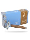 Fatip Walnut Wood ''Gentile'' Double Edge Safety Razor Closed Comb