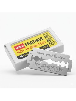 Cajita 10 Cuchillas de afeitar Feather New Hi-Stainless