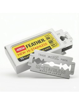 Cajita 10 Cuchillas de afeitar Feather New Hi-Stainless