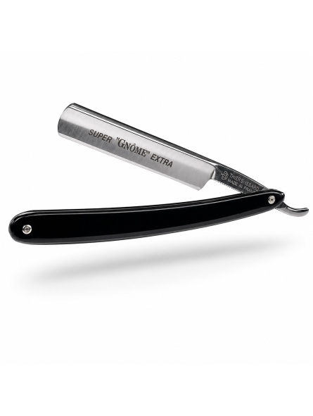 Thiers Issard 3/8 Straight Razor  Super Gnome Black Plastic