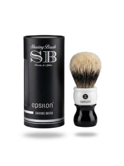 Brocha Afeitar Tejón Dos Bandas Epsilon Blanco & Negro 55/26