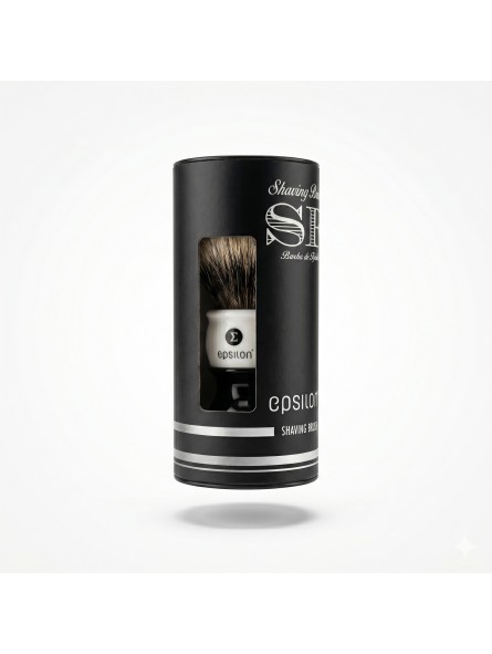 Epsilon Two Band Badger Shaving Brush Black & White 52/26mm