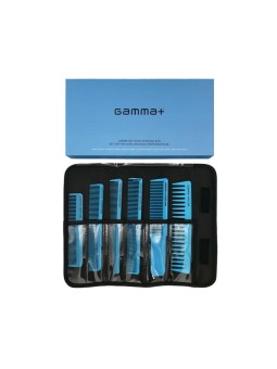 Gamma Piu Blue Combs Set with Storage Bag