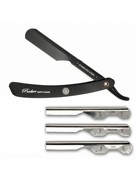 Parker Straight Razor Push Type Metal Black