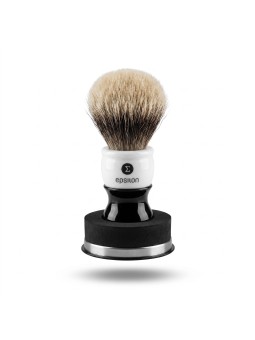 Epsilon Two Band Badger Shaving Brush Black & White 55/26mm