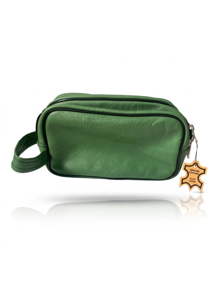 Epsilon Green Leather Men's Wash Bag