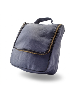 Neceser Cuero con Colgador Azul Marino Epsilon