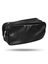 Epsilon Black Leather Men's Wash Bag
