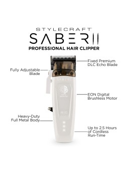 Stylecraft Saber Professional 2.0 Hair Clipper White