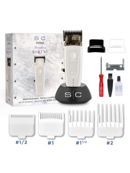 Máquina Cortar Pelo Profesional Clipper Saber 2.0 Blanca StyleCraft